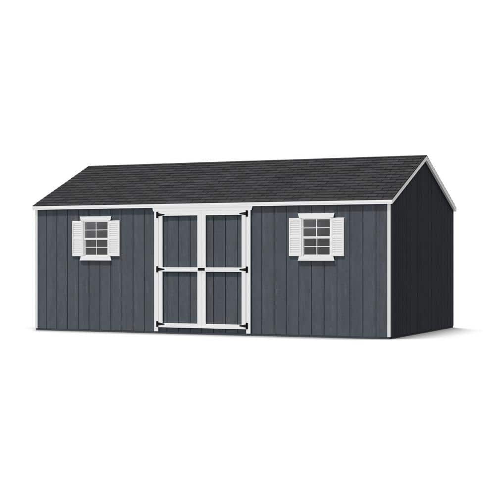 12' x 20' Dark Gray Wood Storage Shed Kit with Windows