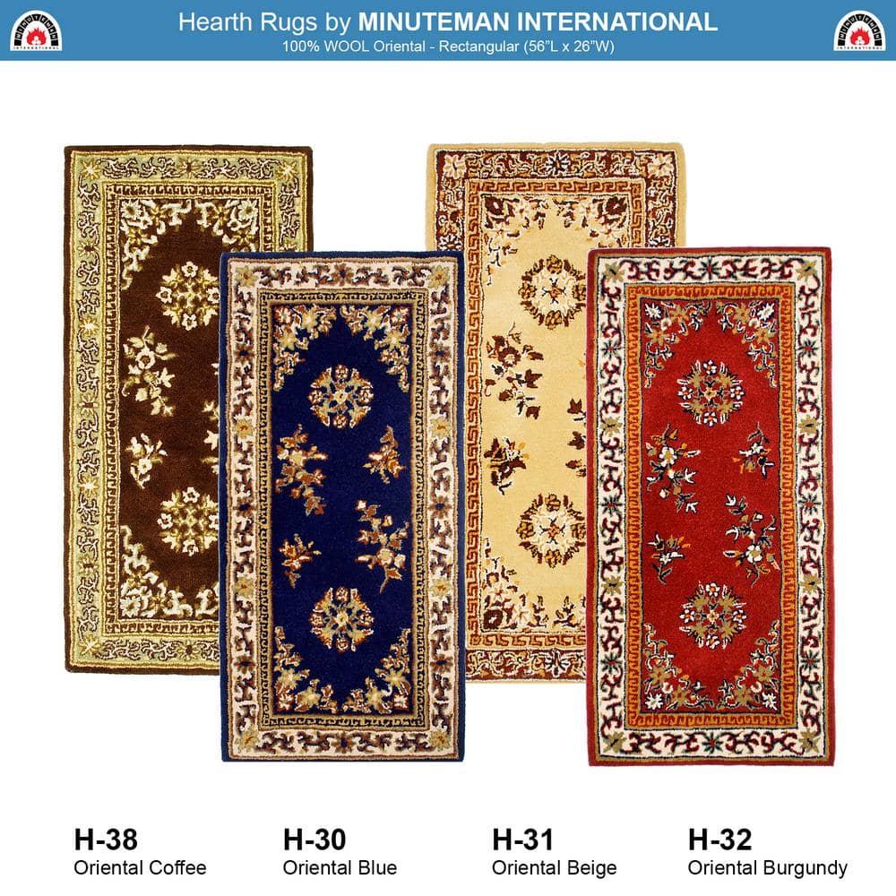 Elegant Burgundy Oriental Hearth Rug in Handmade Wool, 56"x26"