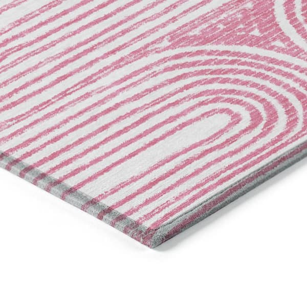 Blush 2 ft. x 8 ft. Woven Abstract Runner Indoor/Outdoor Area Rug