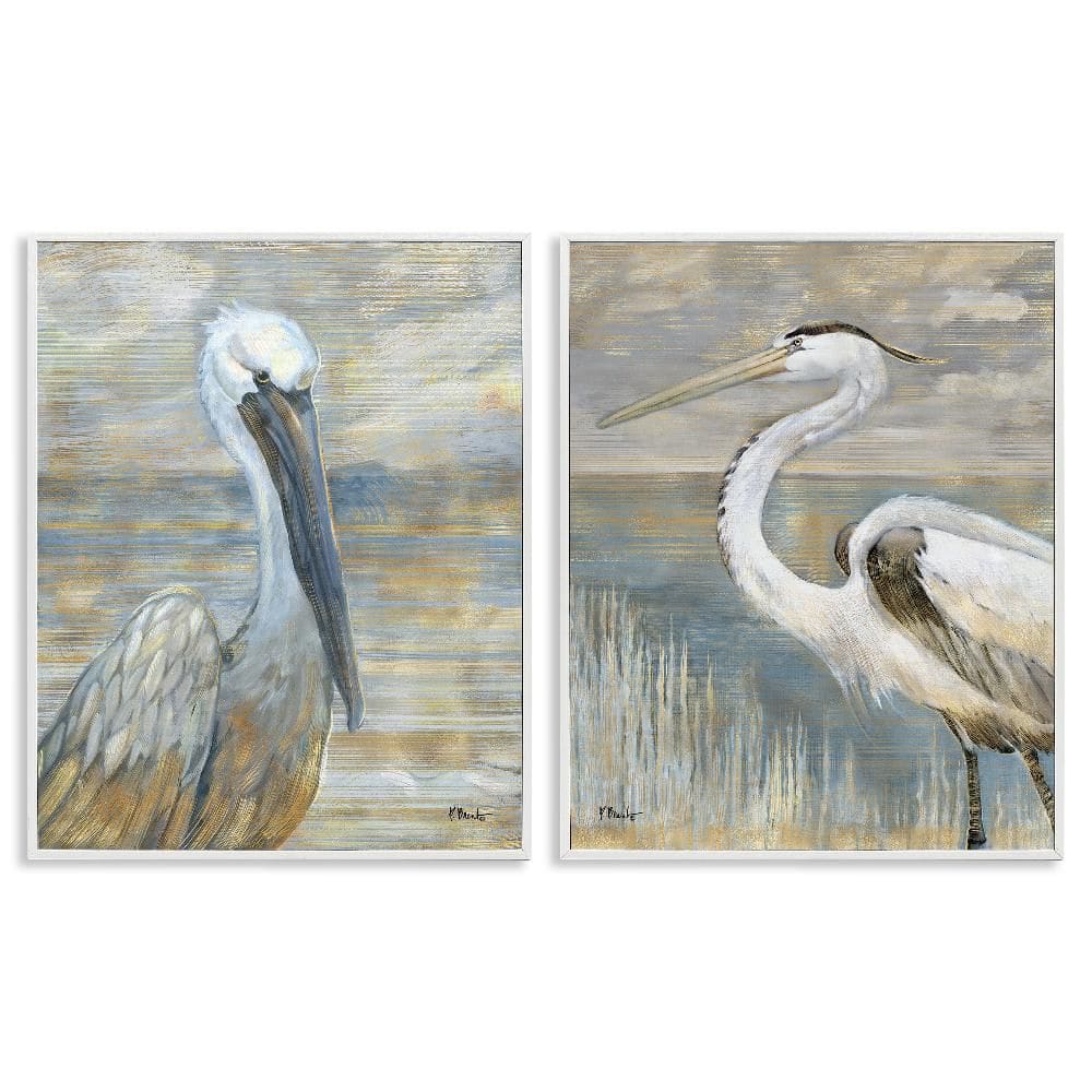 Sea Birds Abstract Beach by Paul Brent 2-Piece White Framed Animal Giclee Art Print 24 in. x 30 in. price history on PriceWatchPro
