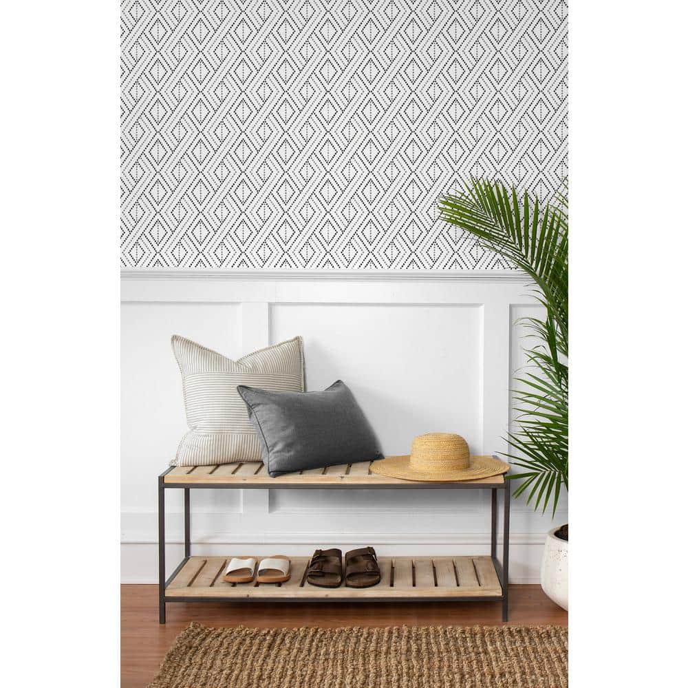 Alloy Gray Vinyl Peel and Stick Geometric Wallpaper Roll