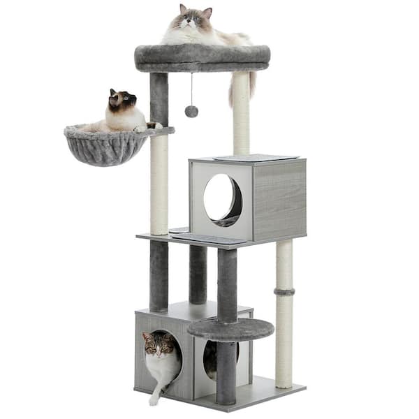 Foobrues Scratching Posts and Trees, Luxurious Cat House, Cat Play - Main Image