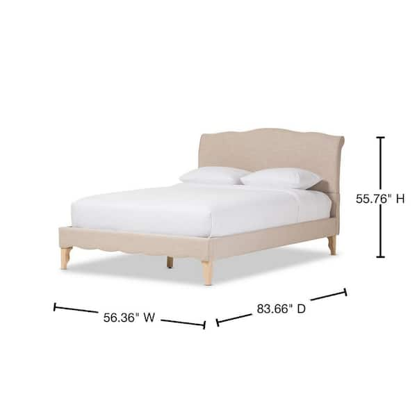 Baxton Studio Fannie Beige Full Upholstered Bed 28862 7015 HD