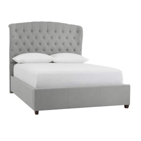 Home Decorators Collection Cecilia Willow Green Upholstered King Bed with Wingback Detail (80.71 in W. X 61.8 in H.)