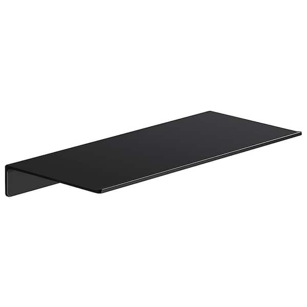 NVNOO 12 in. Black Metal Floating Shelf for Bathroom Wall Storage