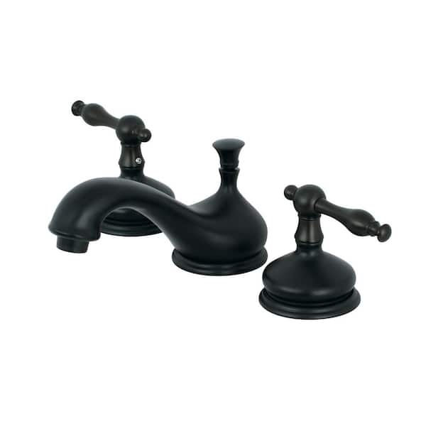 Kingston Brass Heritage 8 in. Widespread 2-Handle Bathroom Faucet in Matte Black