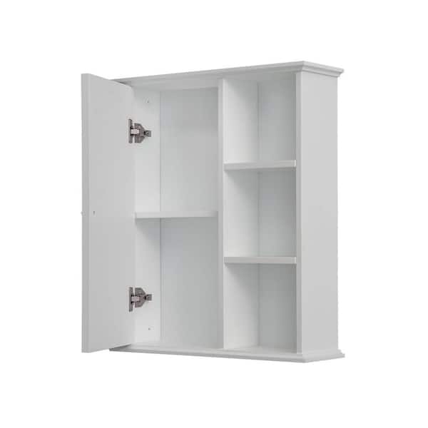 23.60 in. W x 7.00 in. D x 27.60 in. H Bathroom Storage Wall Cabinet in White