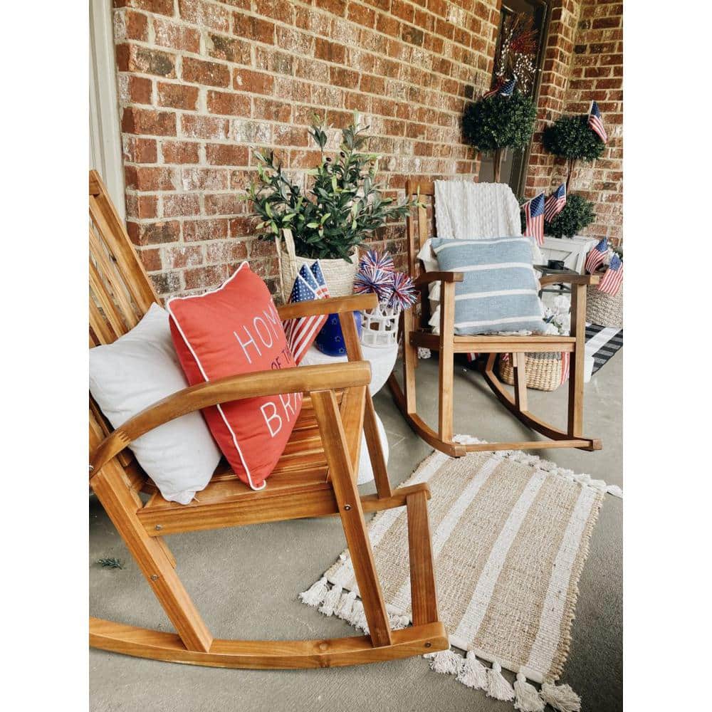 Contemporary Bentwood Acacia Rocking Chair in Brown