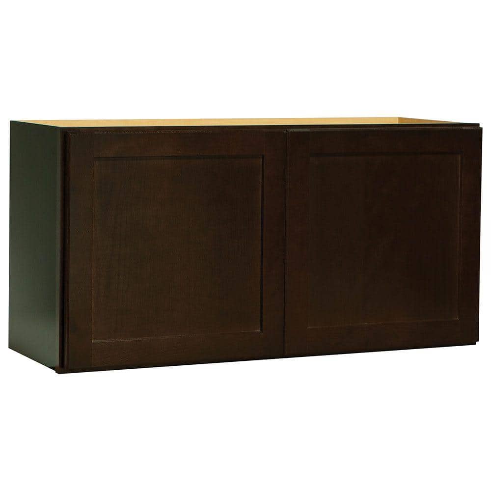 Shaker 36 in. W x 12 in. D x 18 in. H Assembled Wall Bridge Cabinet in Java price history on PriceWatchPro