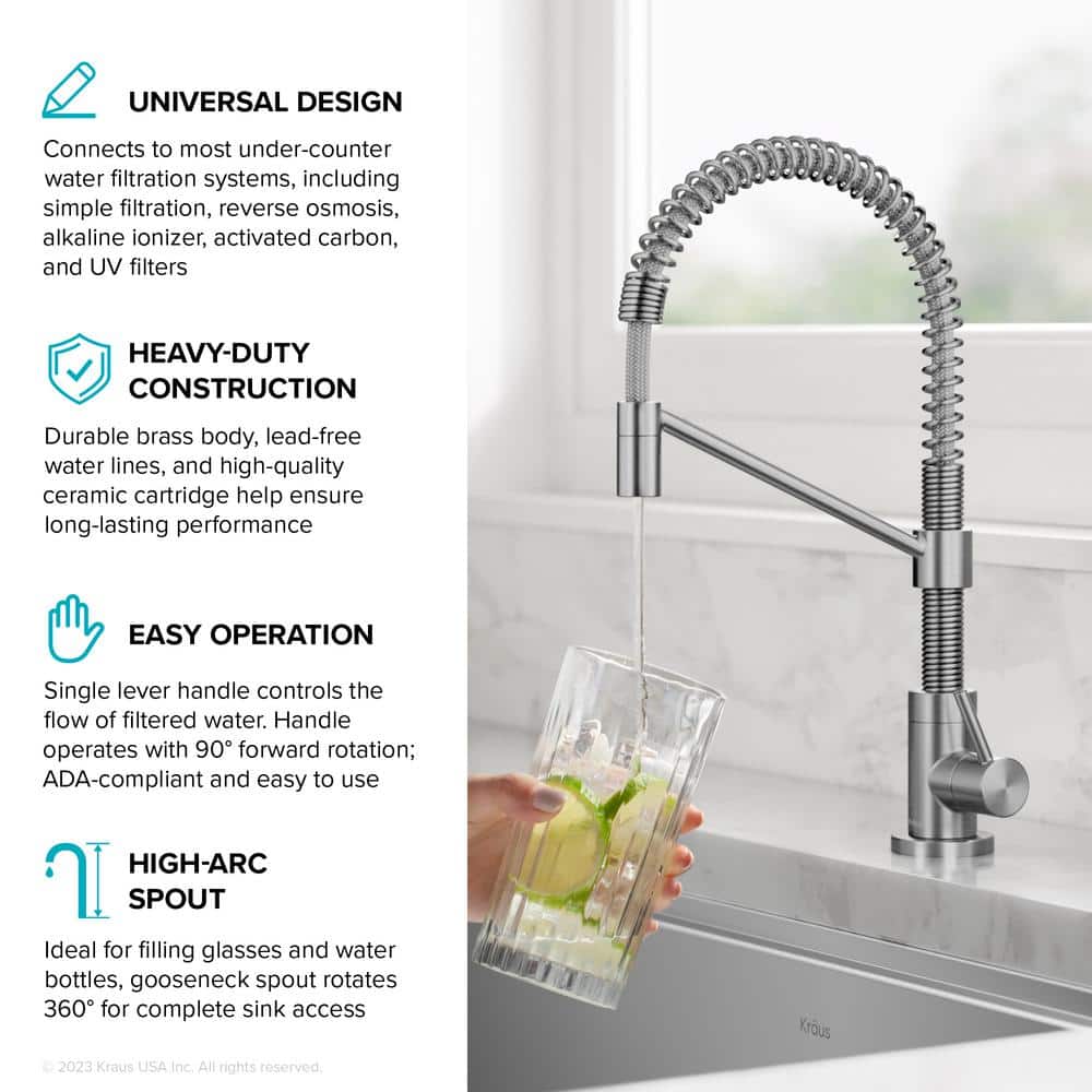 Spot-Free Stainless Steel Single Handle Drinking Water Filter Faucet