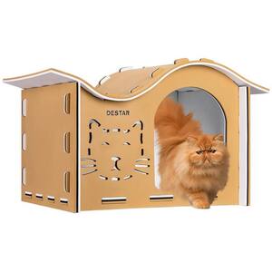 15.7 in. Waterproof EVA Cat House with Wavy Roof