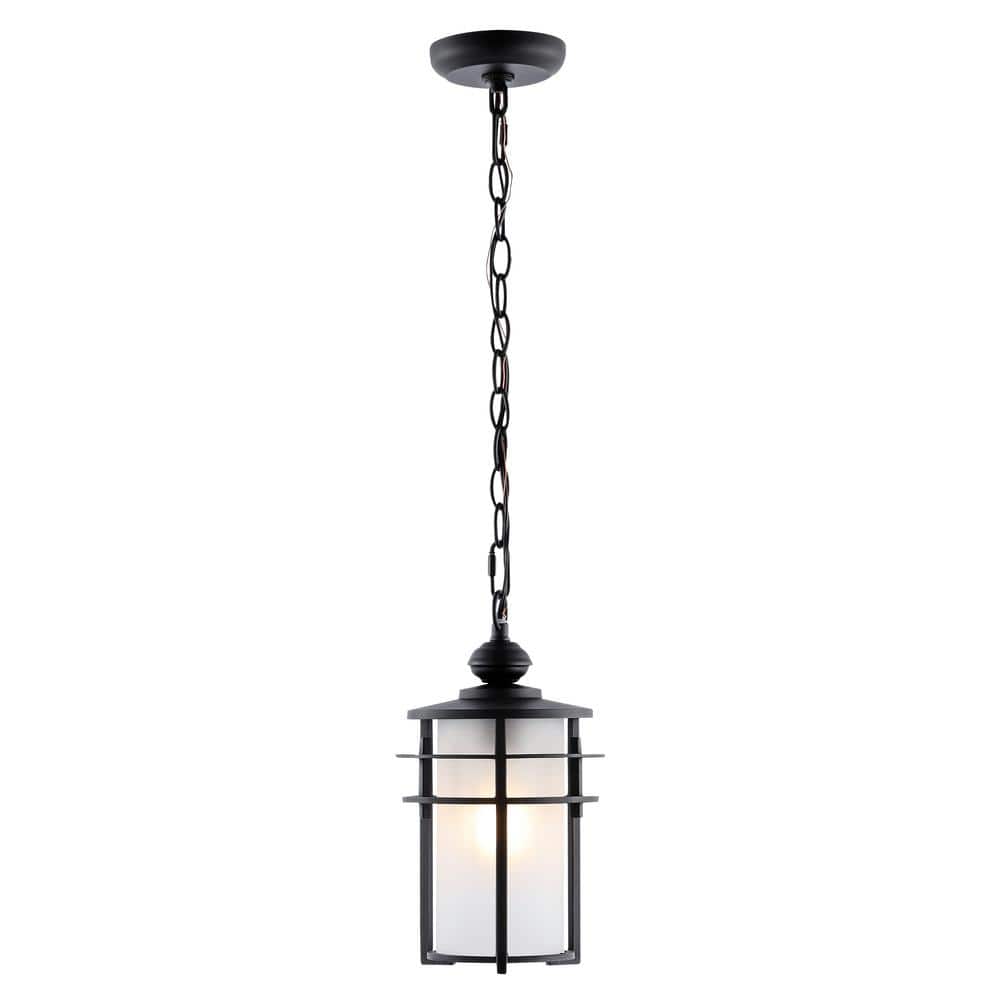 Adisyn 25-Watt 1-Light Black Pendant-Light with Glass Shade price history on PriceWatchPro