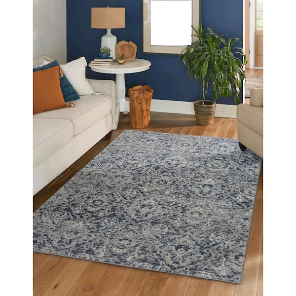 Unbranded Blue 3 ft. x 5 ft. Livigno 1244 Transitional Abstract Area Rug