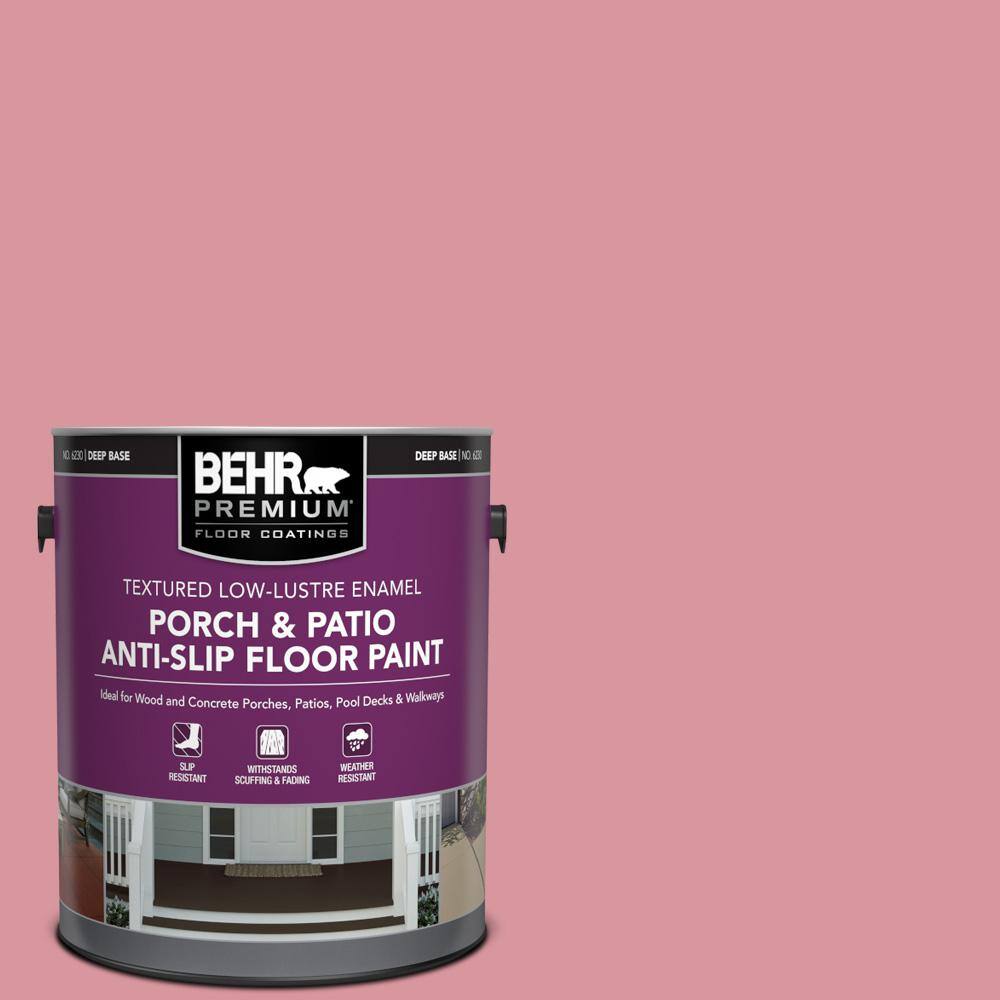 1 gal. #M150-4 Glow Pink Textured Low-Lustre Enamel Interior/Exterior Porch and Patio Anti-Slip Floor Paint price history on PriceWatchPro