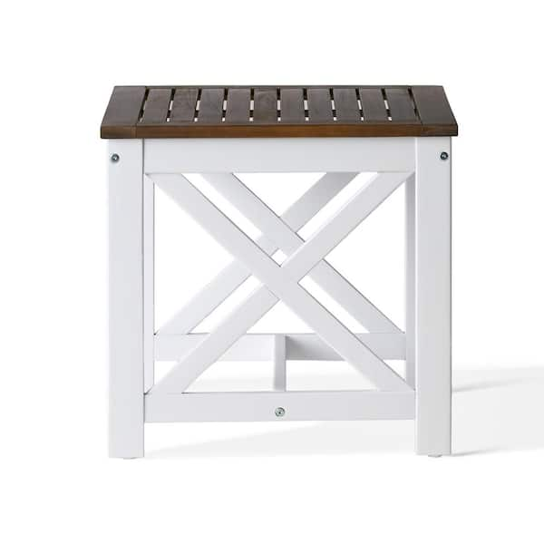 White and dark wood deals end tables