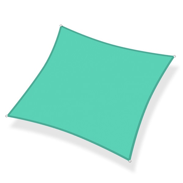Artpuch 12 ft. x 12 ft. 185 GSM Turquoise Square UV Block Sun Shade Sail for Yard and Swimming Pool etc.