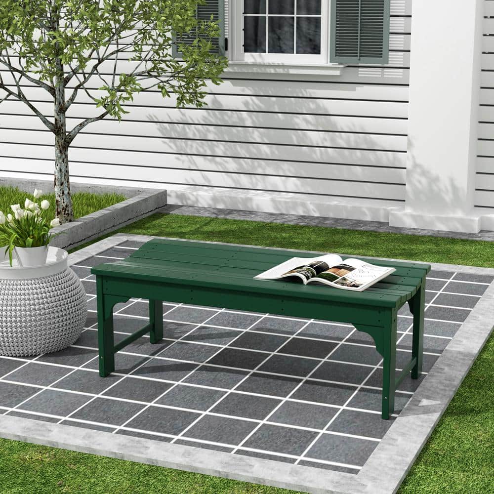Eco-Friendly Dark Green Polyethylene 46" Outdoor Bench