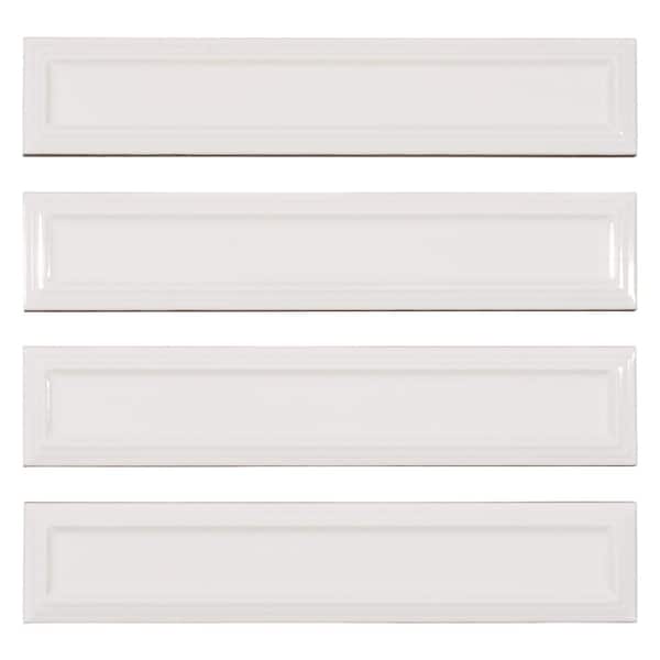 Concerto-Posmer Capella 2 in. x 10 in. Glossy Ceramic Subway Wall Tile Sample
