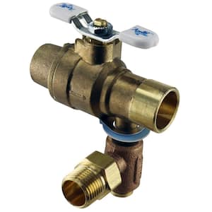 3/4 in. LF Brass Full Port Solder Ball Valve with Integral Thermal Expansion Relief Valve 1/2 in. NPT/Solder Outlet