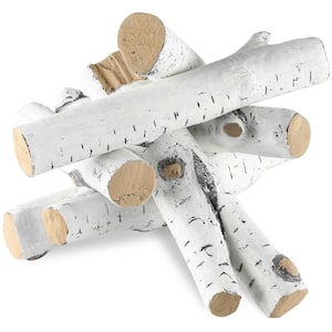 Gas Fireplace Ceramic Logs 9.84 in. Vent-Free Gas Fireplace Logs Wood Log Stackable Wood Branches, 6 Pcs