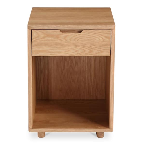 NADAAL STUDIOS Darcy Natural 1-Drawer 17 in. W Nightstand with Soft-Close Glides