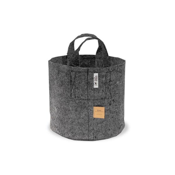 Root Pouch 2 Gal. Grey Breathable Fabric Planting Container and Pots Planter with Handles (5-Pack)