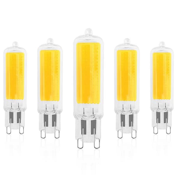 50-Watt T4 G9 Halogen Equivalent G9 LED Bulb Dimmable 4.5-Watt 3500K 450 Lumens Glass G9 Bi Pin Base (5-Pack)