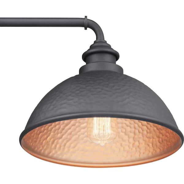 Englewood Collection 1-Light Textured Black Farmhouse Outdoor Medium Wall Lantern Light