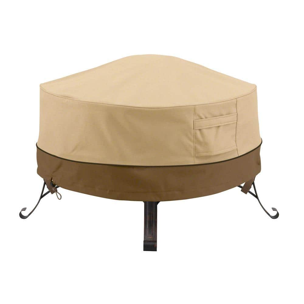 Classic Accessories Veranda 24 In Round Full Coverage Fire Pit Cover 55 703 011501 00 The Home Depot