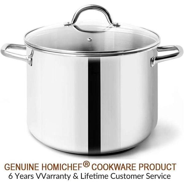 Stainless Steel Stock Pot 8 Quart with Lid - Mirror Polished Soup