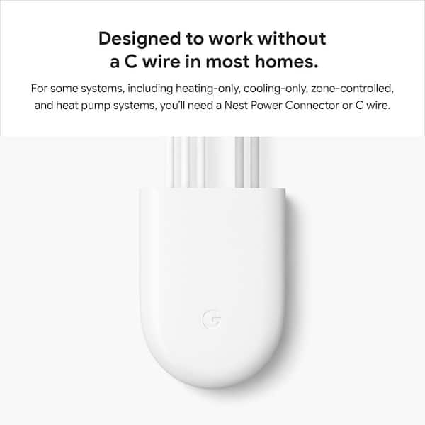 Google Nest Thermostat - Smart Programmable Wi-Fi Thermostat - Snow  GA01334-US - The Home Depot