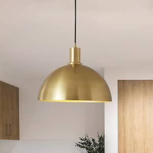 Kateo 1-Light Brass Mid-Century Metal Shaded Dome Pendant