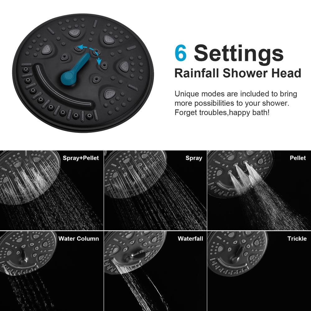 Matte Black Stainless Steel Multi-function Rain Shower Set