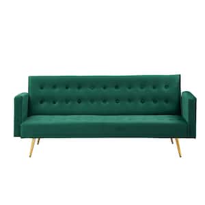 71 in. Green Elastic Sponge Twin Sleeper Size Sofa Bed