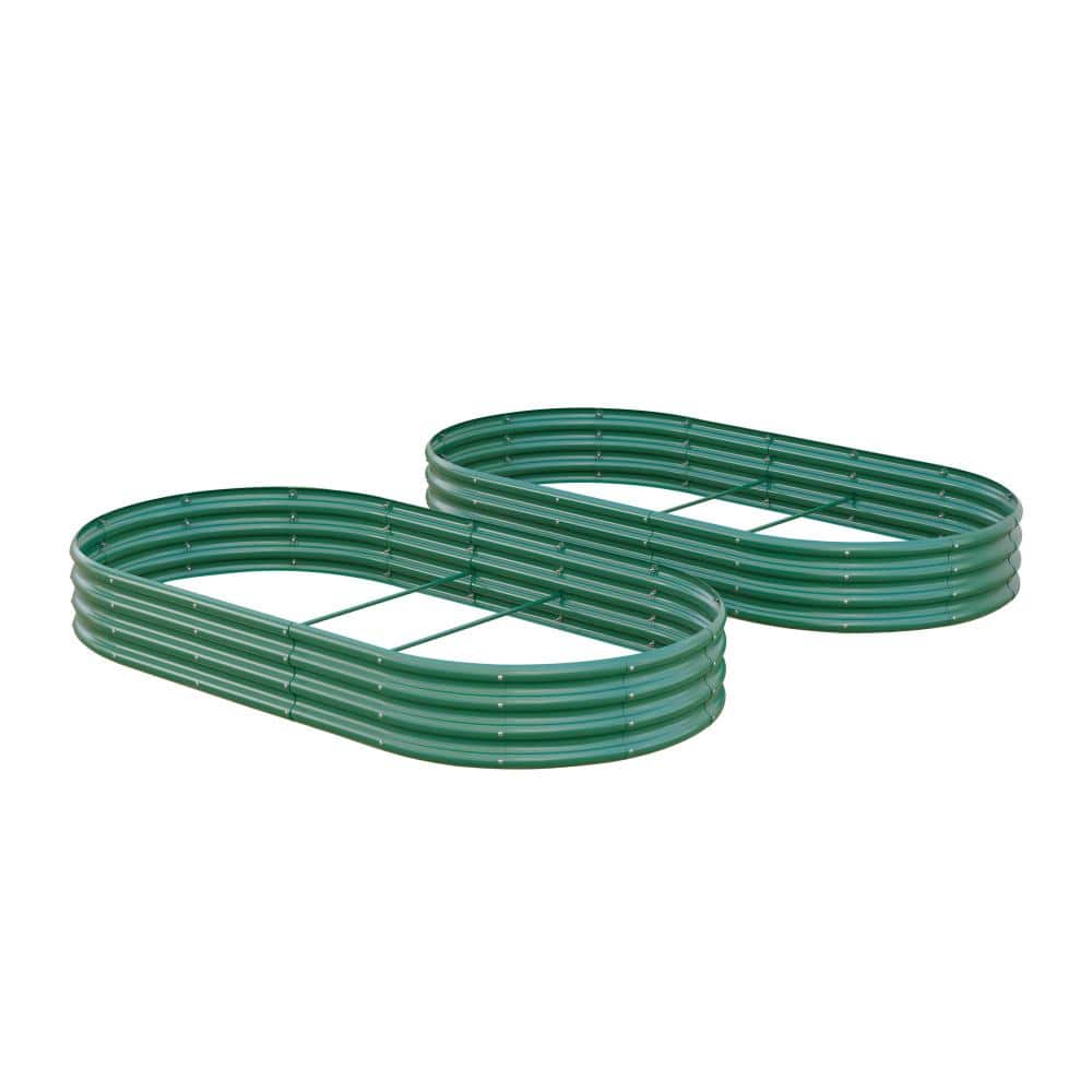 Avex 8x4x1ft Green Metal Oval Raised Garden Bed Galvanized Heavy Duty Planter Box for Outdoor（2-Pack） price history on PriceWatchPro