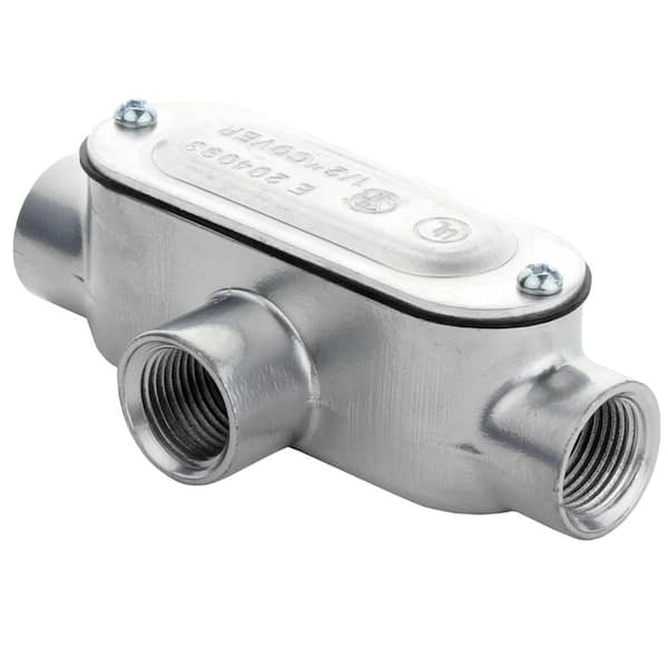 1/2 in. Rigid Metal Conduit (RMC) Threaded Conduit Body with Stamped Cover (Type T)