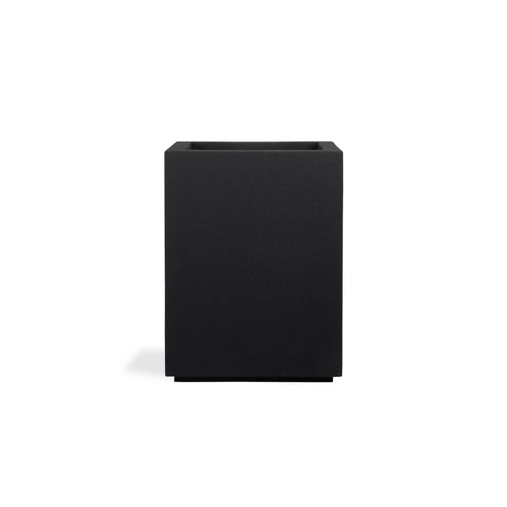 Black Tall Modern Composite Outdoor Planter, 18" x 23" x 30"