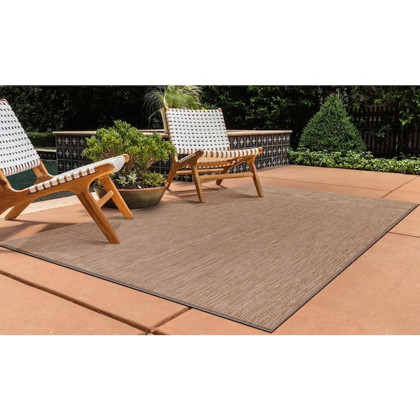 Beverly Rug 5 x 7 Jute Aloha Washable Solid Indoor Outdoor Area Rug