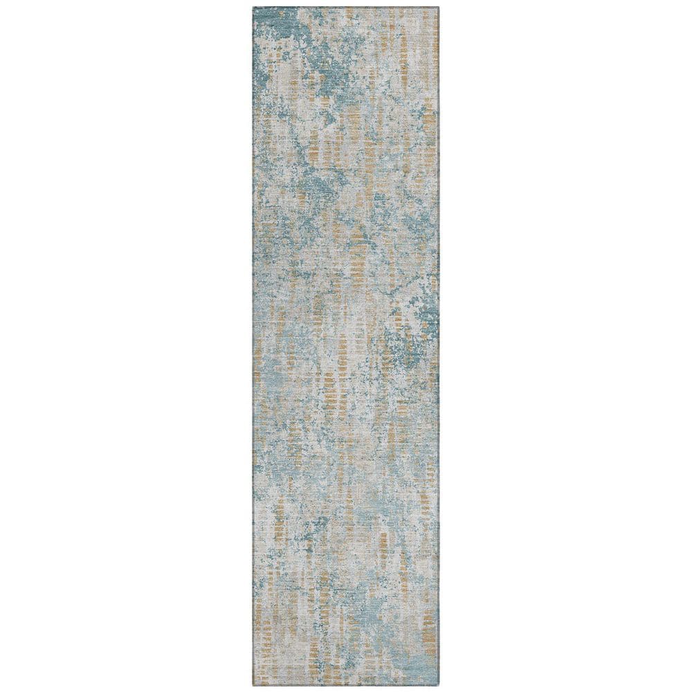 Chantille Machine Washable Indoor/Outdoor Abstract ACN2710 Teal 2 ft. x 7 ft. Runner Rug price history on PriceWatchPro