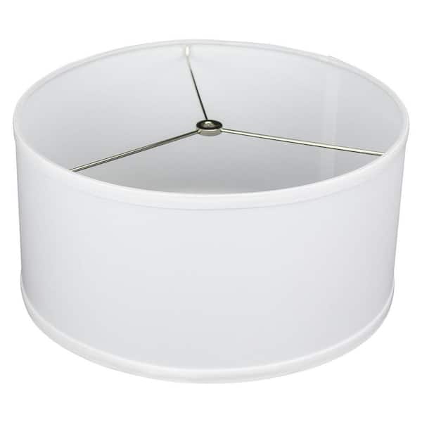 FenchelShades.com Fenchel Shades 14 in. Top Diameter x 14 in. Bottom Diameter x 7 in. Height, Drum Lamp Shade - Linen White