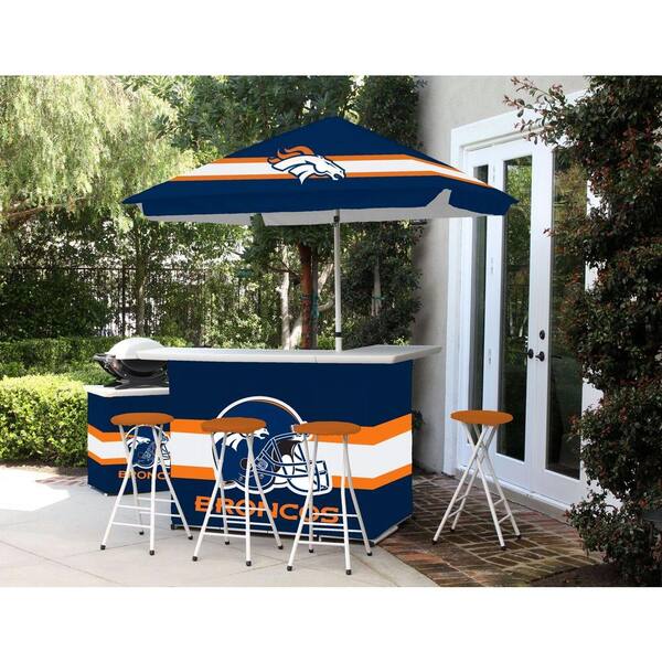 Best of Times Denver Broncos 6-Piece All-Weather Patio Bar Set with 6 ft. Umbrella