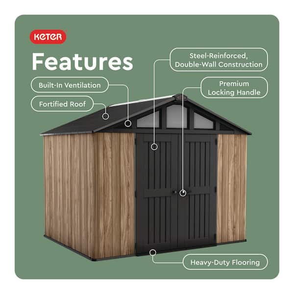 Keter Signature Stronghold 10 ft. W x 8 ft. D Resin Shed with