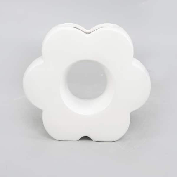 Flora Bunda 7"H Ceramic Flower Vase, Ivory