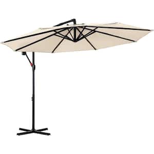 9 ft. Light Beige Patio Umbrellas Cantilever Umbrella Offset Hanging Umbrellas Outdoor Market Umbrella