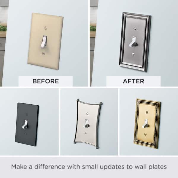 Hampton Bay Nickel 2 Gang Toggle Wall Plate 1 Pack W36399 Sne U The Home Depot - Nickel Finish Wall Plates Hampton Bay Nickel 2 Gang Toggle Wall Plate 1 Pack W36399 Sne U The Home Depot - Nickel Finish Wall Plates