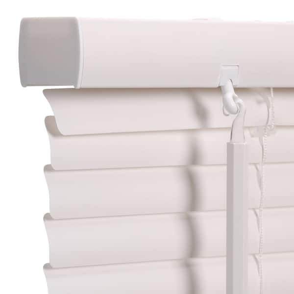 White Cordless 1 In Vinyl Mini Blind 32 W X 64 L 202004006 The Home Depot White Cordless 1 In Vinyl Mini Blind
