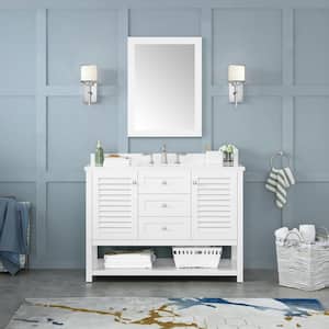 Grace 24 in. W x 32 in. H Rectangular Framed Wall Mount Bathroom Vanity Mirror in White