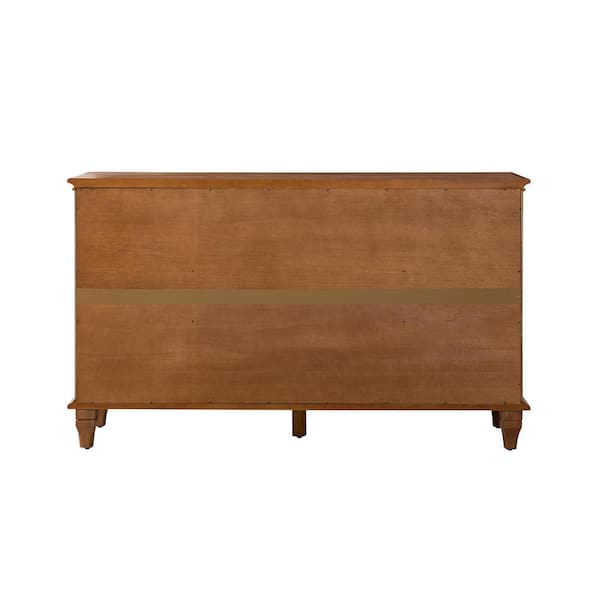 JAYDEN CREATION Rick Acorn Wood 58 in. W Sideboard with 3 JAYDEN CREATION Rick Acorn Wood 58 in. W Sideboard with 3