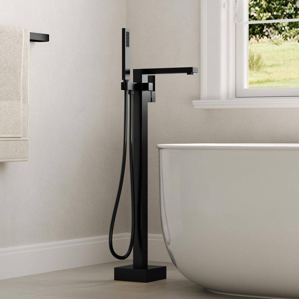 Single-Handle Claw Foot Freestanding Tub Faucet with Hand Shower in Matte Black price history on PriceWatchPro