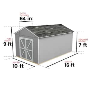 Do-it Yourself Rookwood 10 ft. x 16 ft. Outdoor Wood Storage Shed designed for Existing Cement Pad (160 sq. ft.)